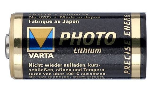 Photopile, lithium, 3 V, CR 123 A